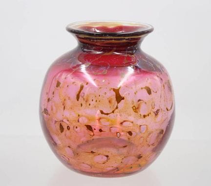 Jarrón de cristal artístico de forma abombada, mor