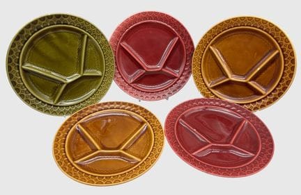 5x Fondueteller "Saargmünd", D-23,5 cm, 2x mit kl.