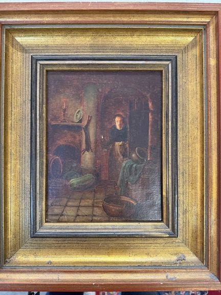 Franz SCHRUDDE (1886-1972) "Frau im Zimmer mit Ker