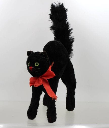 Gato jorobado Steiff vintage, solo con botón, años