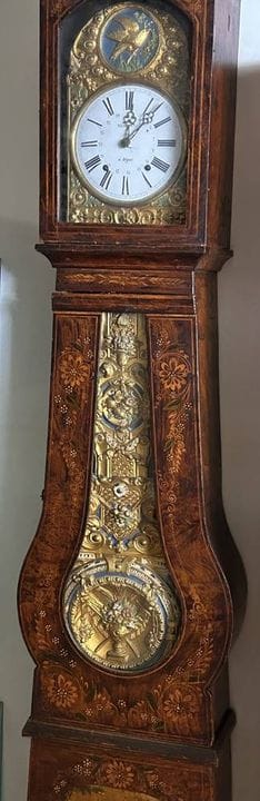 Comtoise Standuhr um 1850-1880 , Holz reich intars