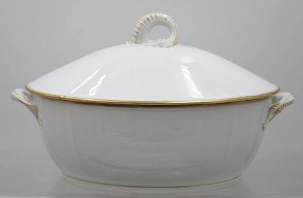 elegante, weiße Porzellan-Terrine, Herregaard, Bin