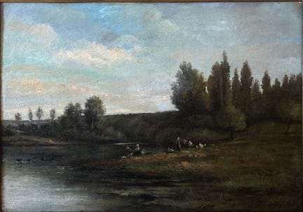 École du XIXe siècle
Les lavandières au bord de la
