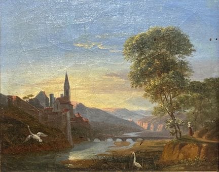 École du XIXe siècle
Paysage au pont
Huile sur toi