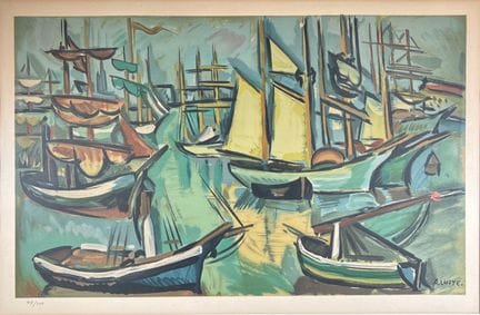 D'après André LHOTE (1885-1962)
Bateaux au port
Li
