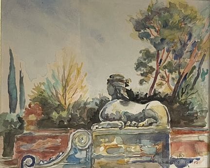 Jean GILIS (XXe)
Sans titre [Le Sphinx]
Aquarelle
