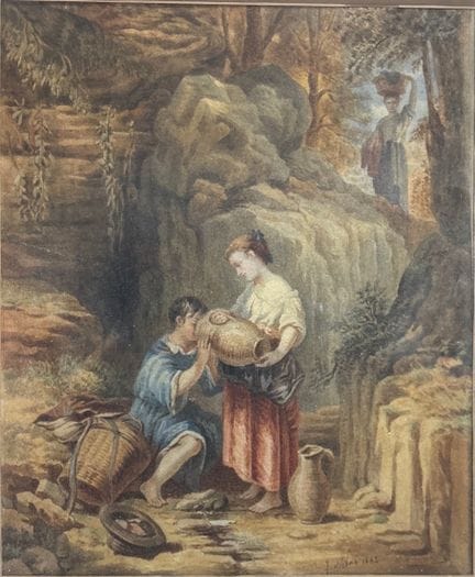 Lot de 5 pièces encadrées dont gravures et lithogr