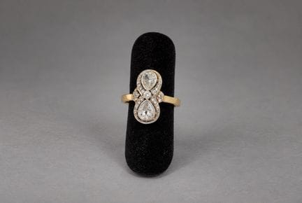 Bague en or deux tons 18K 750‰, « Toi et Moi », se
