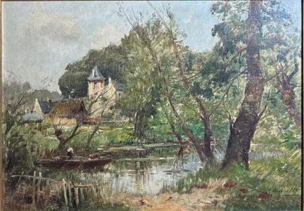 Maurice LÉVIS (1860-1940)
Barque sue la rivière
Hu