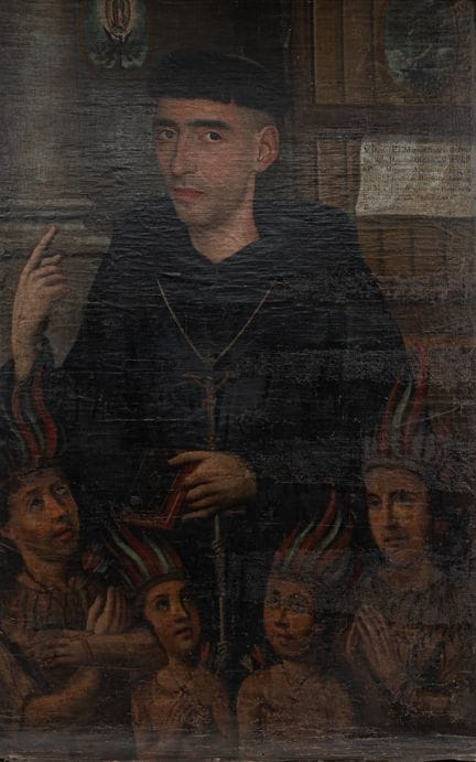 Peinture religieuse ancienne à l'huile sur toile, 
