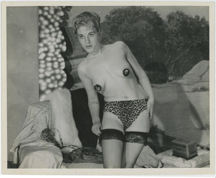 Vintage 1950s Burlesque Pin-Up Studio Glamour Silv