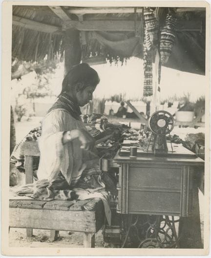 Vintage Bunny Yeager Studio Stamp Photo: Native Am