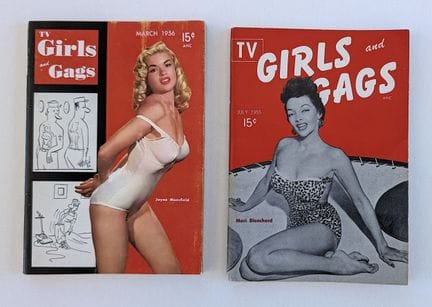 Lot of 2 Vintage 1955-1956 "TV Girls and Gags" Pin