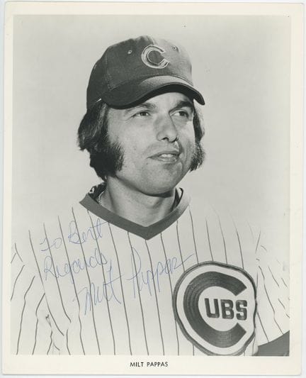Vintage-Foto von Milt Pappas mit der Chicago Cubs-