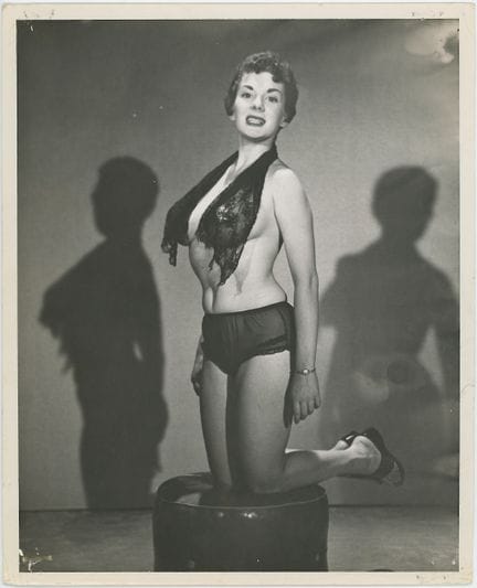 Vintage 1950s Burlesque Pin-Up Studio Glamour Silv