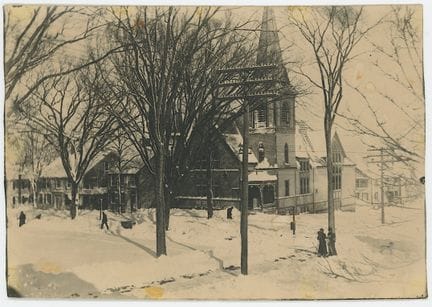 Antique c. 1900 Winter Snow Scene Photograph: Sout