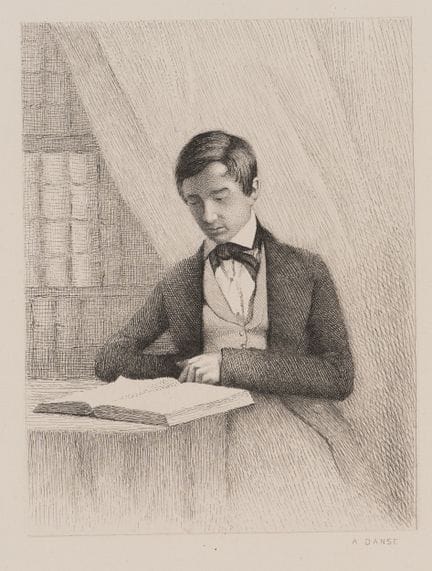 A. DANSE (1829-1929), Giovane uomo intento a legge