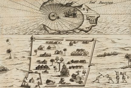 Desconocido (s. XVIII), Vista de las islas Bacan, 