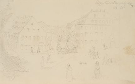 W. CAMPHAUSEN (*1818), Veduta di Dippoldiswalderpl