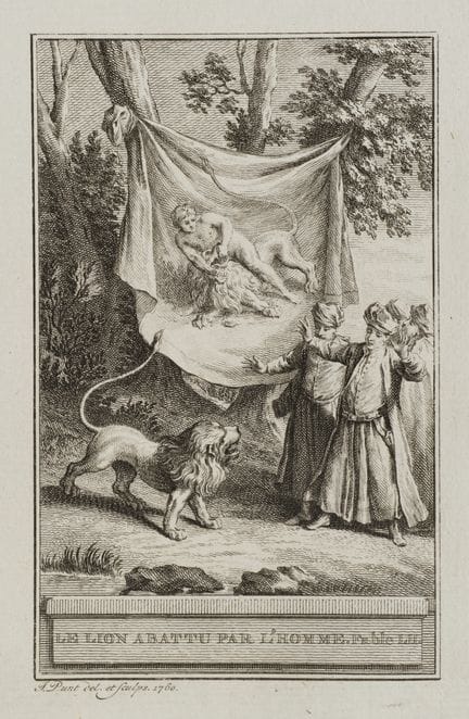 J. PUNT (1711-1779), The lion vanquished by man,  