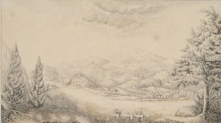 F. REINERMANN (*1764) Círculo, Paisaje fluvial con
