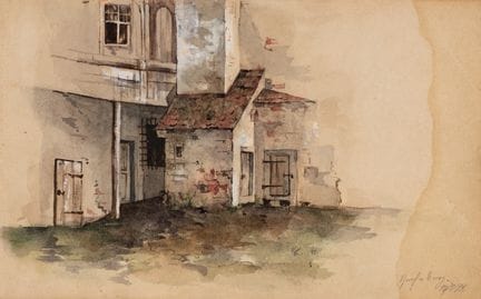 Anonimo (XIX secolo), Edifici agricoli nei pressi 