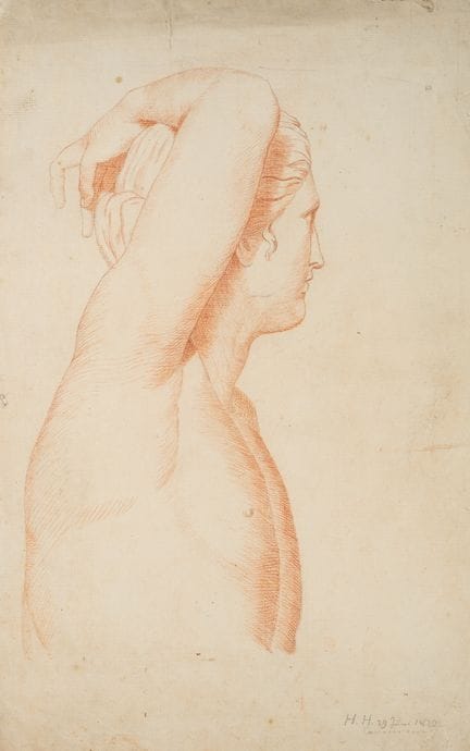Desconocido (siglo XIX), Figura desnuda con los br