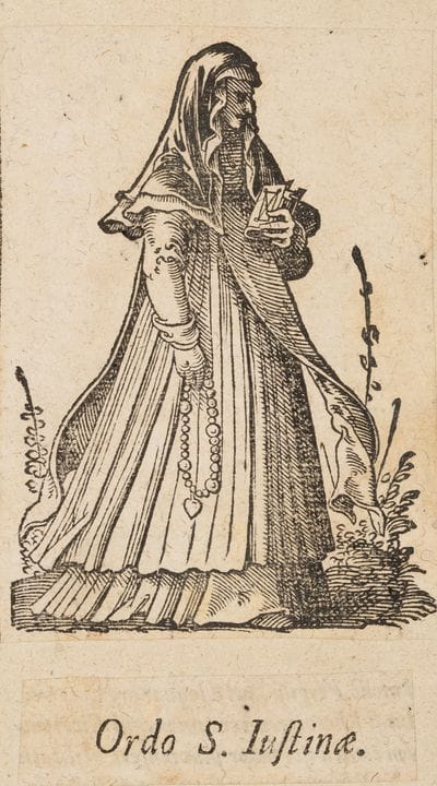 J. AMMANN (1539-1591), Santa Giustina, illustrazio