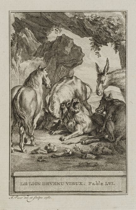 J. PUNT (1711-1779), The Old Lion,  1761, Etching
