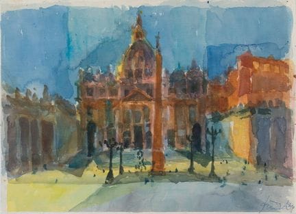 C. KRUCK (1925-1985), Veduta di San Pietro a Roma,