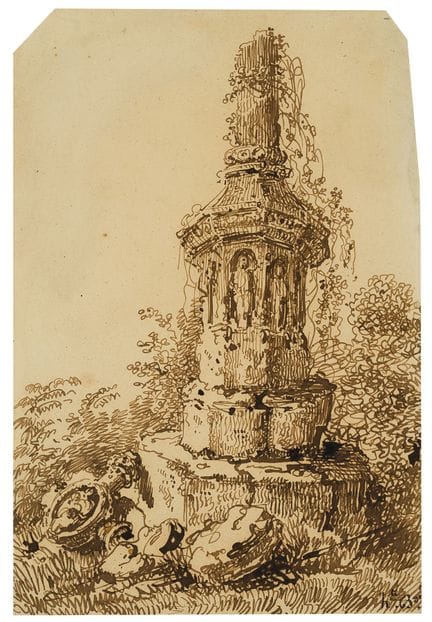 H. BELLANGÉ (1800-1866), Un monumento ricoperto di
