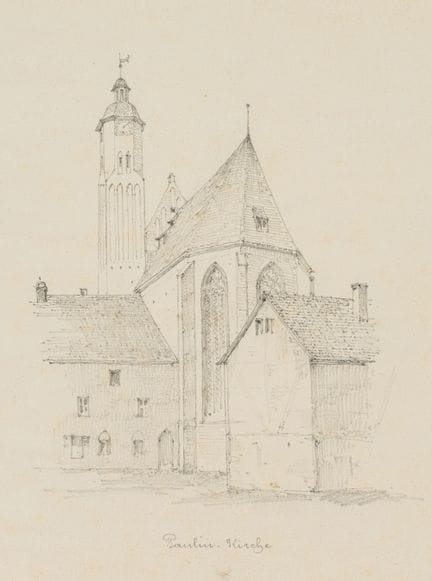 Anonimo (XIX secolo), Veduta della chiesa gotica d