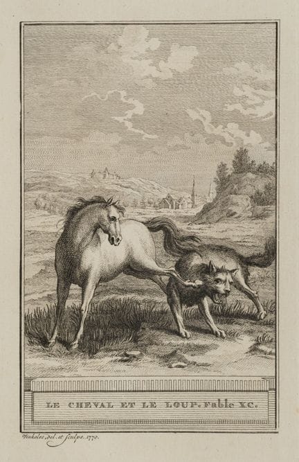 R. VINKELES (1741-1816), Horse and Wolf,  1770, Et