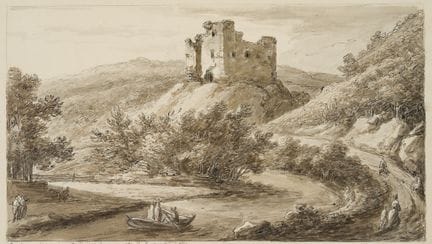 I. DUVIVIER (1758-1832), Castello di Okehampton ne