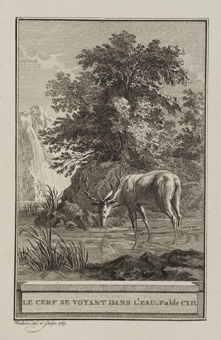 R. VINKELES (1741-1816), Deer by the water,  1769,