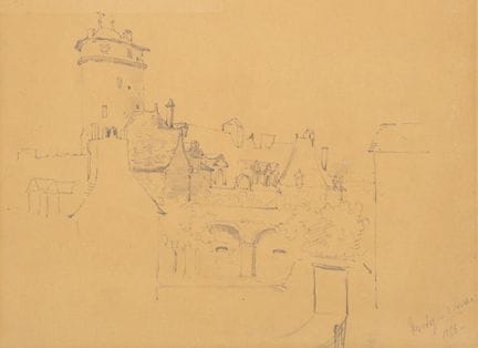 Desconocido (siglo XIX), Paisaje urbano de una loc