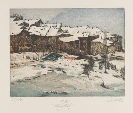 G. SCHICKLE (*1952), Un villaggio di montagna nell