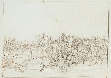 Attribuito a P. HESS (1792-1871), Battaglia di cav