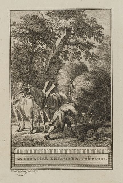 R. VINKELES (1741-1816), The stuck cart,  1770, Et