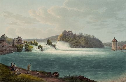 Anonimo (XIX secolo), Le cascate del Reno vicino a