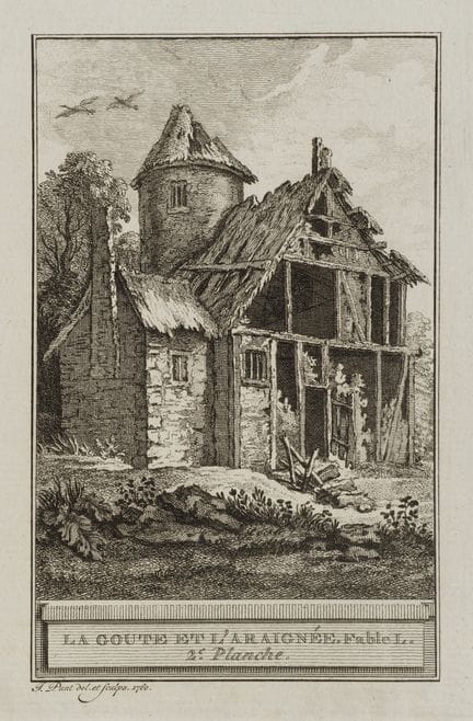J. PUNT (1711-1779), A dilapidated farmstead with 