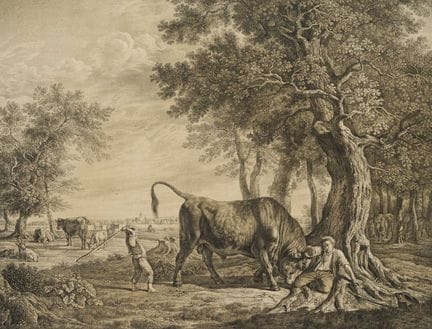 K. AUER (*1795) da KUNZ (XVIII secolo), Paesaggio 