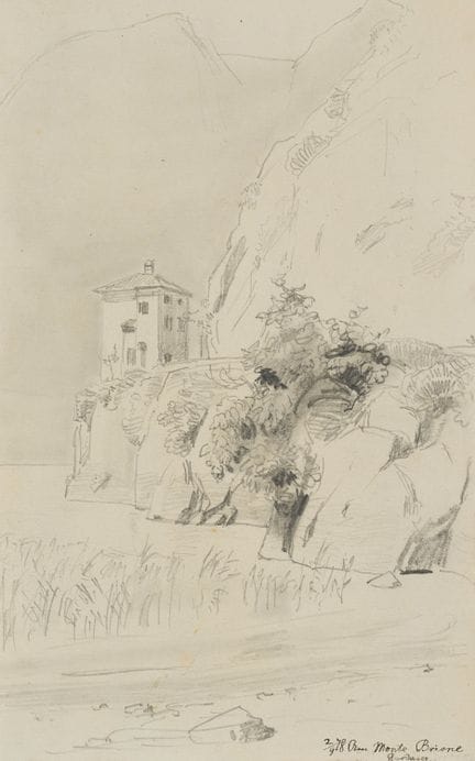 R. SCHICK (1840-1887), Vista del Monte Brione en e