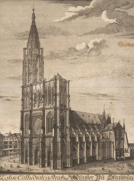 J. WEIS (1711-1751), View of Strasbourg Cathedral,