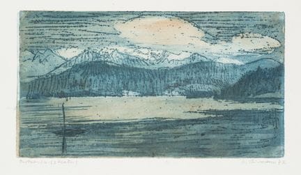 A. THIERMANN (*1899), Una sera a Urfeld sul lago W