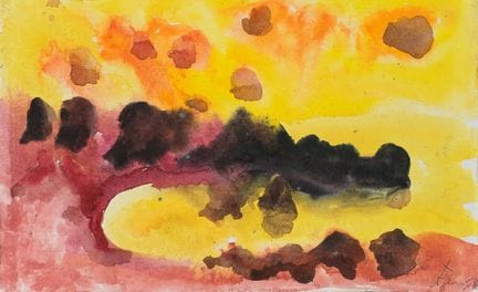 C. KRUCK (1925-1985), Vulcano, veduta di Stromboli