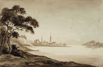Desconocido (siglo XIX), Vista de un pueblo inglés
