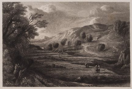 L. MARVY (XIX), Valle del fiume con salici, Vernis