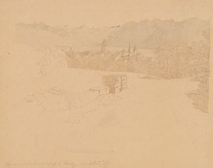 Sconosciuto (XIX), Veduta di Losanna, 1857, matita