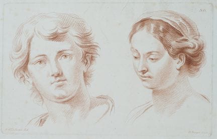D. BERGER (*1744) after SUEUR (*1691), Head studie
